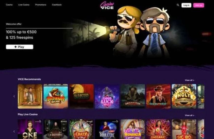 Casino Vice Homepage