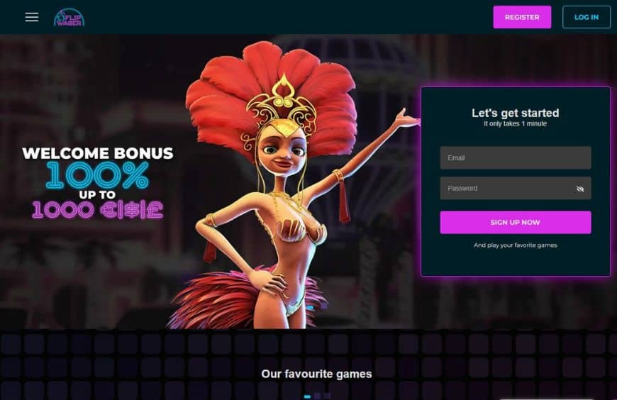 Flipwager Casino Homepage