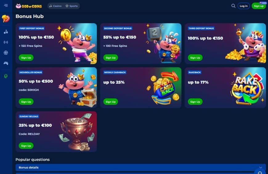 God of Coins Casino Promotions