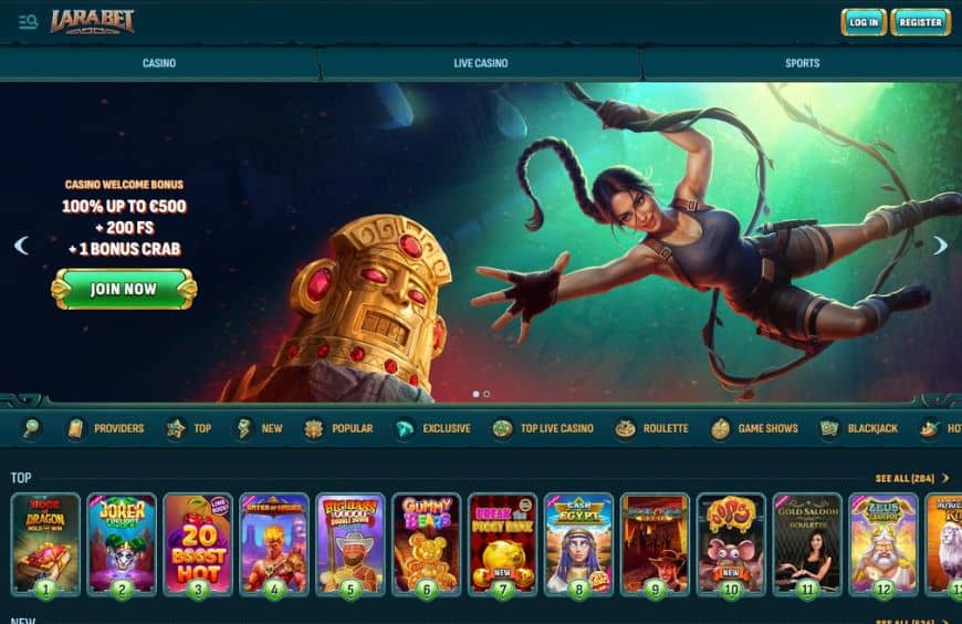 Larabet Casino Homepage