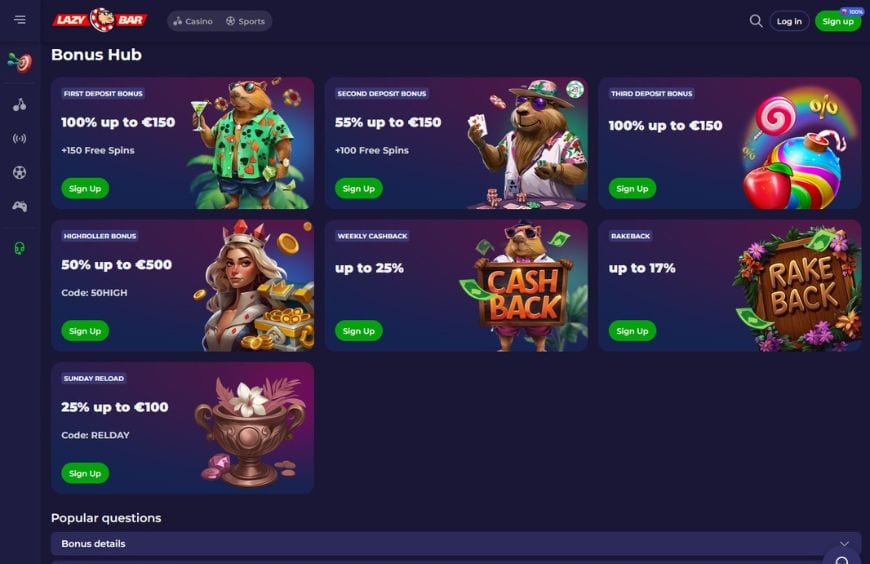 Lazybar Casino Promotions