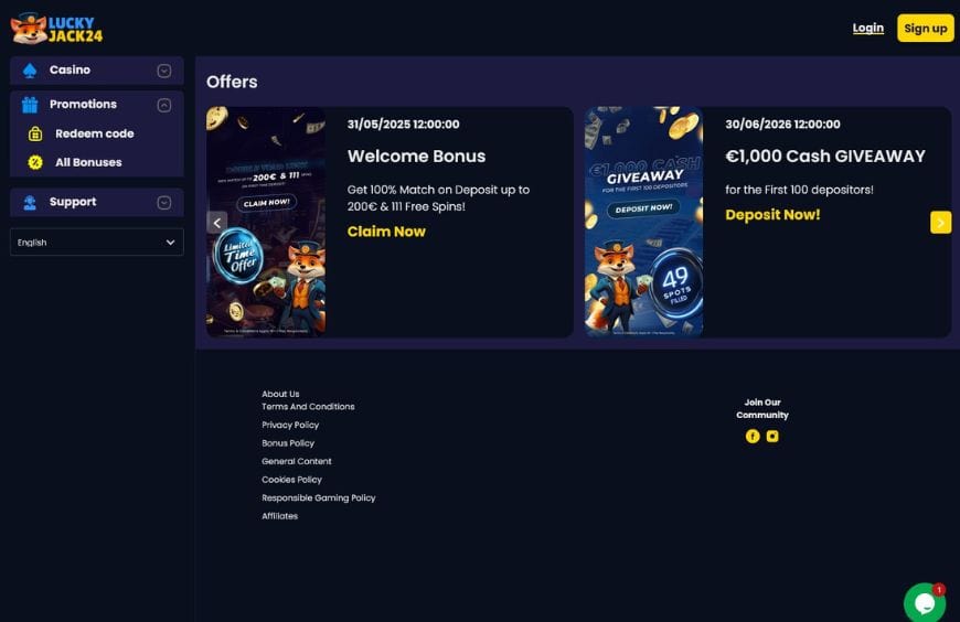 LuckyJack24 Casino Promotions