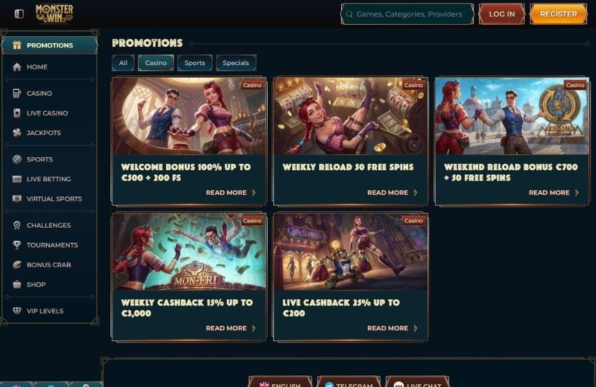 Monster Win Casino Promotions