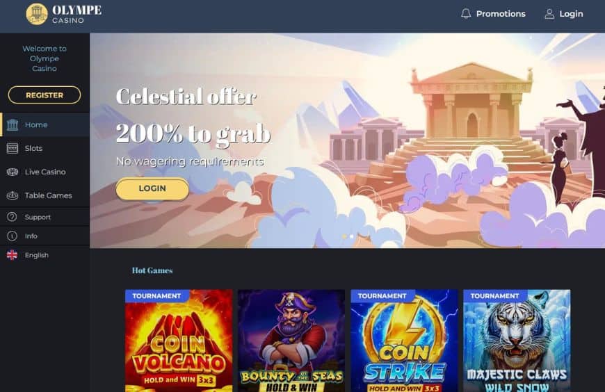 Olympe Casino Homepage
