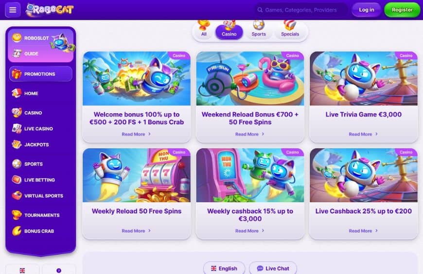 RoboCat Casino Promotions