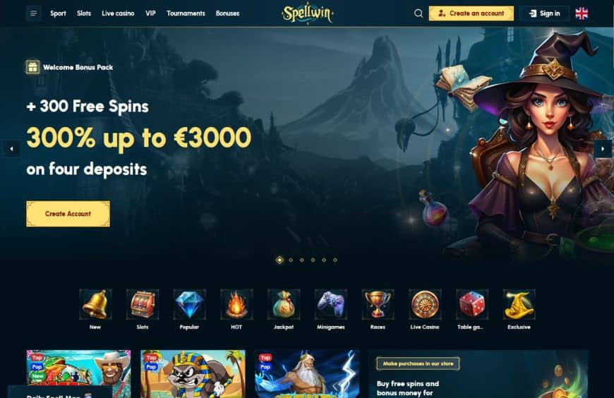 Spellwin Casino Homepage