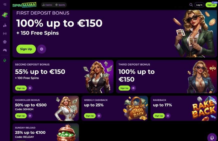 Spinmama Casino Promotions