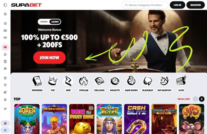 Supabet Casino Homepage