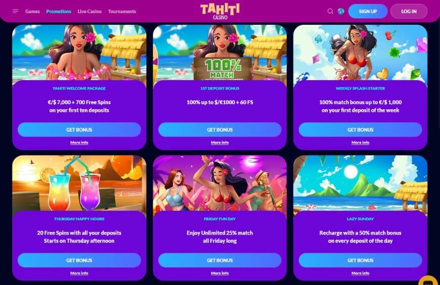 Tahiti Casino Promotions
