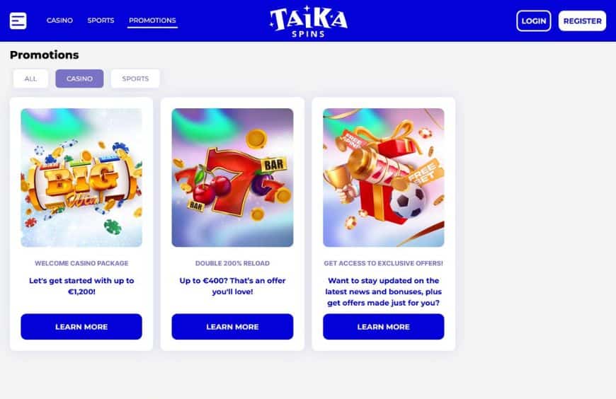 Taikaspins Casino Promotions