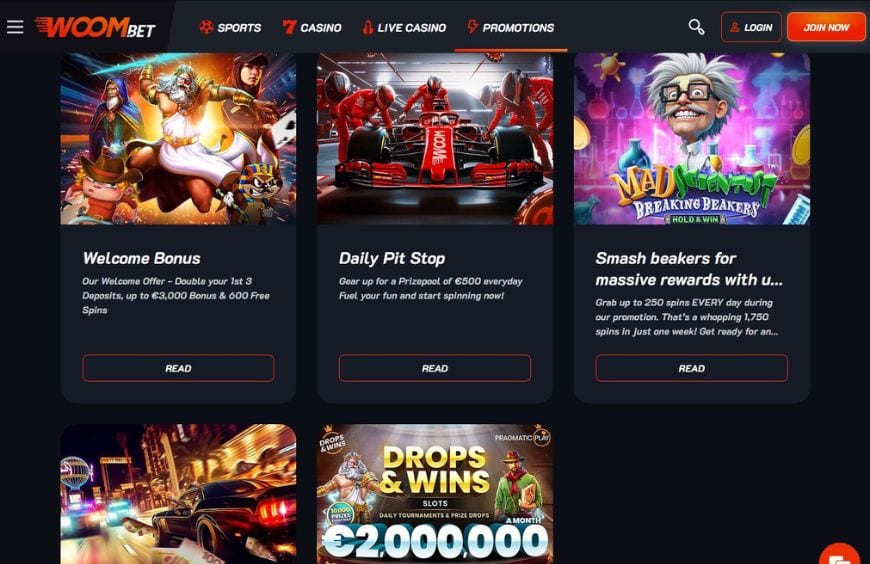 WoomBet Casino Promotions