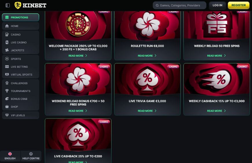 Kinbet Casino Promotions