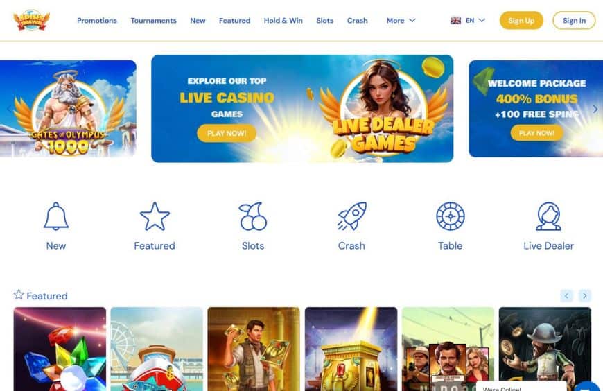 Spins Heaven Casino Homepage
