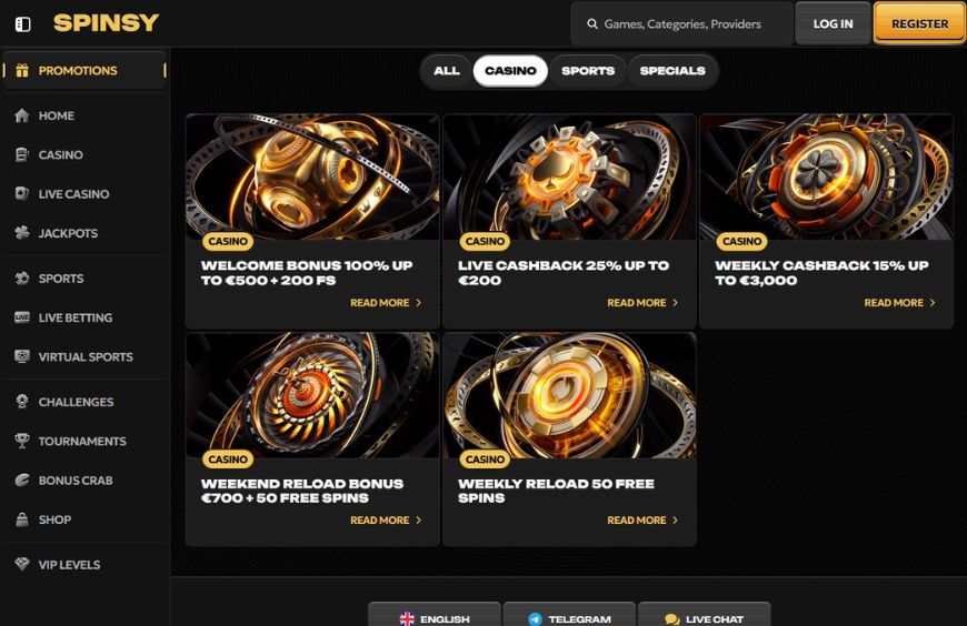 Spinsy Casino Promotions