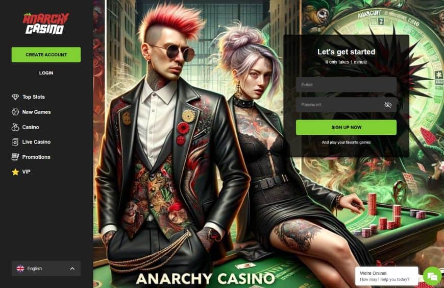 Anarchy Casino Homepage