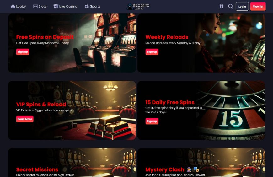 Incognito Casino Promotions